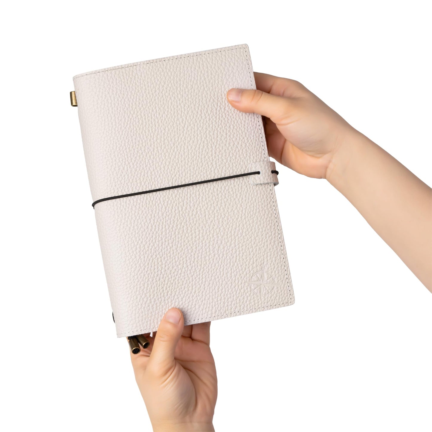 WANDERINGS A5 Travelers Notebook with Pockets, Oat Colour - Genuine Leather Journal, 6"x8.5"/15cmx22cm. Refillable Travel Journal Rugged Enough to Capture All Life's Adventures. 120 GSM Blank Inserts