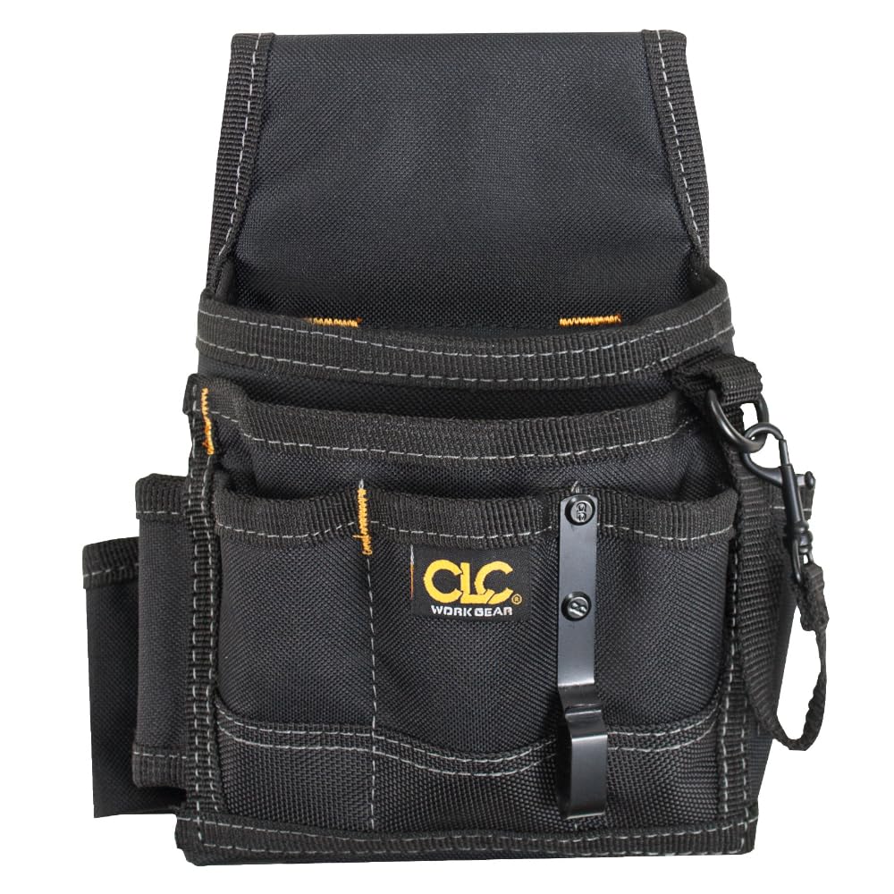 Custom Leathercraft CLC 1503 Small Electrical Maintenance Pouch , Black , 9 POCKET