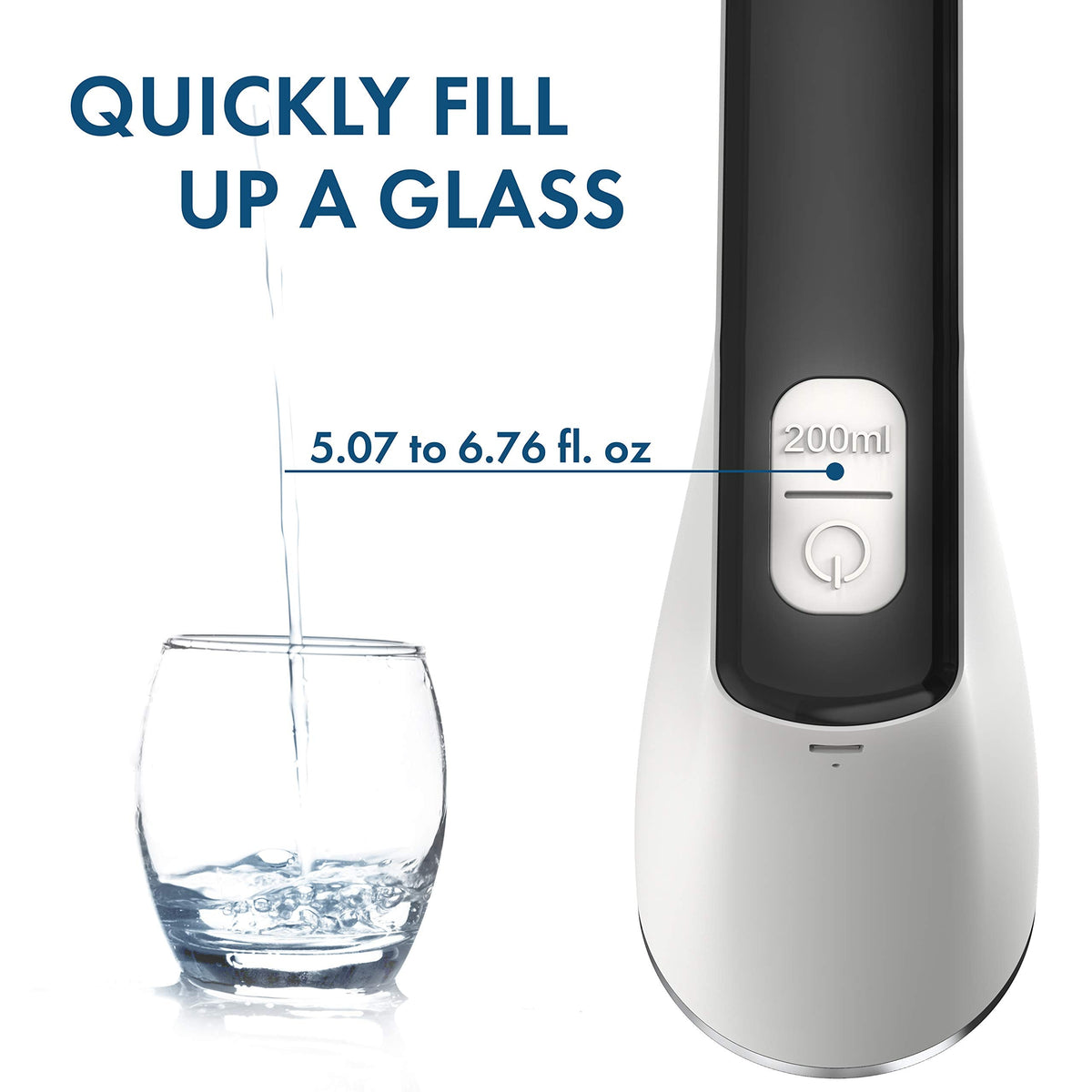 HotFrost Electric Water Pump for 5 Gallon Jug – USB Charging Drinking Dispenser - Low Noise – BPA-Free Food-Grade Materials, Chrome-Plated Spout, 1 Cup Option, Pours 4 to 5 Jugs Per Charge