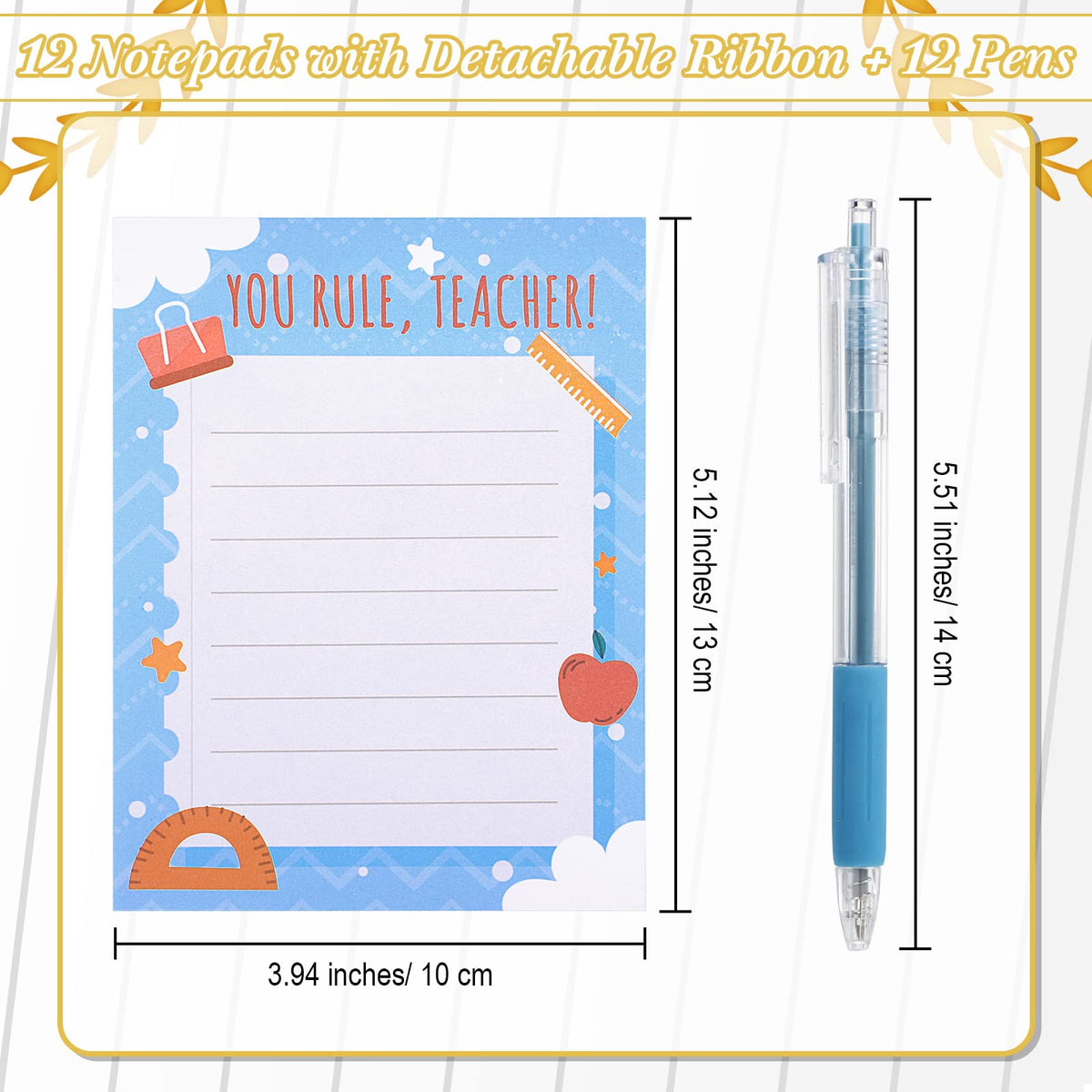 Lincia 24 Pcs Teacher Appreciation Gifts Bulk, Teacher Notepad with Pens Set Sticky Notes 30 Sheets Memo Pad for Graduation Gift, Thank You Gifts for School Office Supplies(Stylish Style)