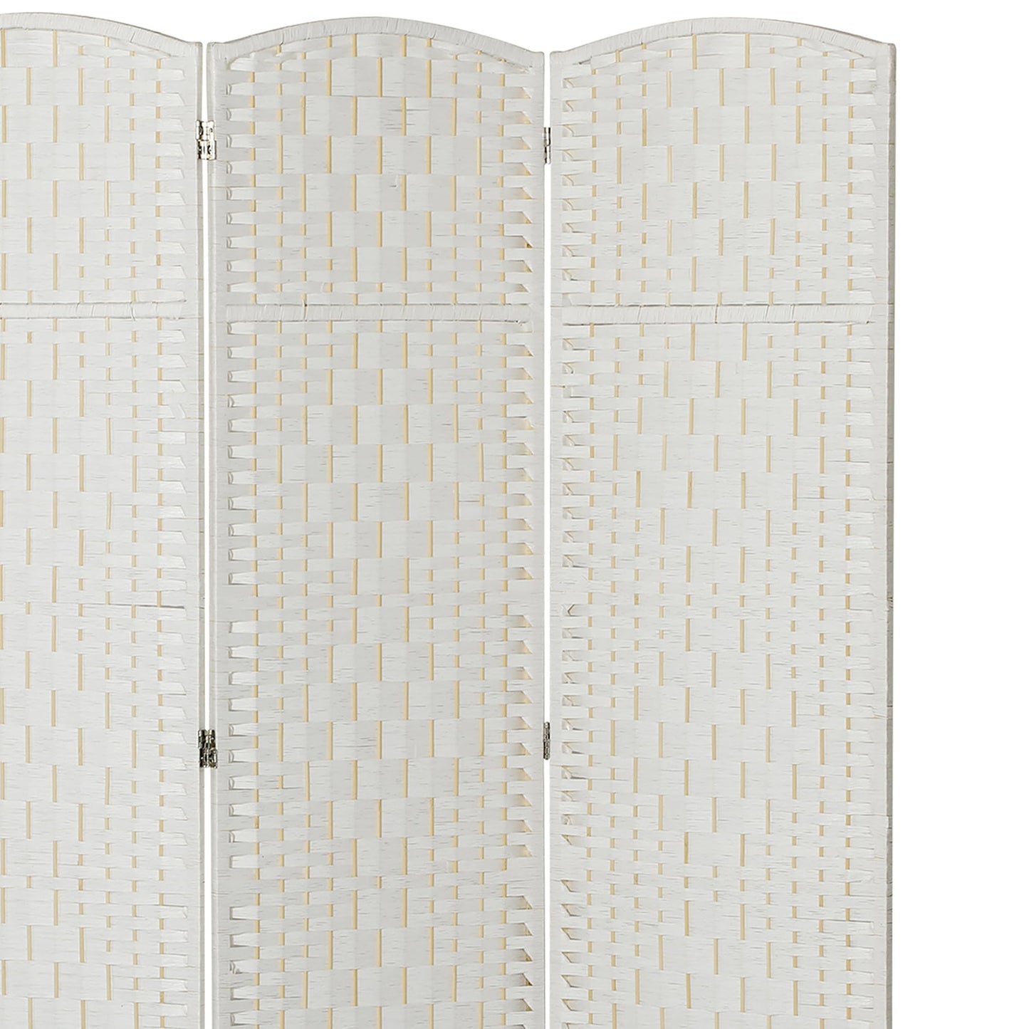 HOMCOM Room Divider 3 Panel, 6FT Tall Folding Privacy Screen, Freestanding Hand-Woven Partition for Room Separation with 360° Hinges, Paper Rope Diamond Weave, White