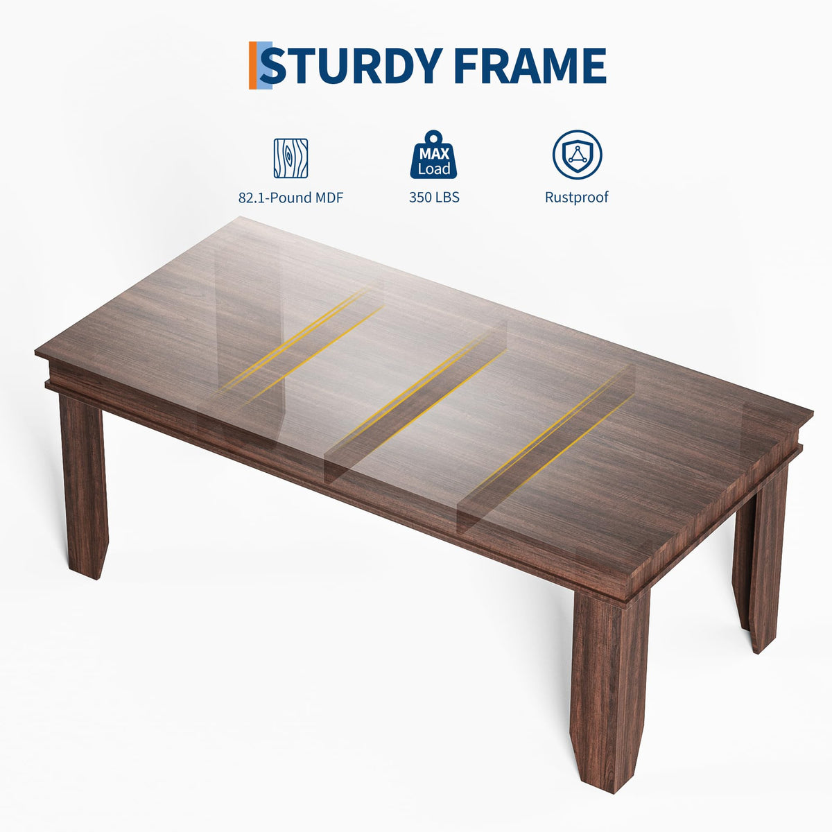 71 Inch Executive Desk, Large Black Computer Desk with Sturdy Thick Legs, Modern Farmhouse Home Office Desk, 180cm Spacious Writing Table for Study, Professional Workstation Furniture, Rectangular