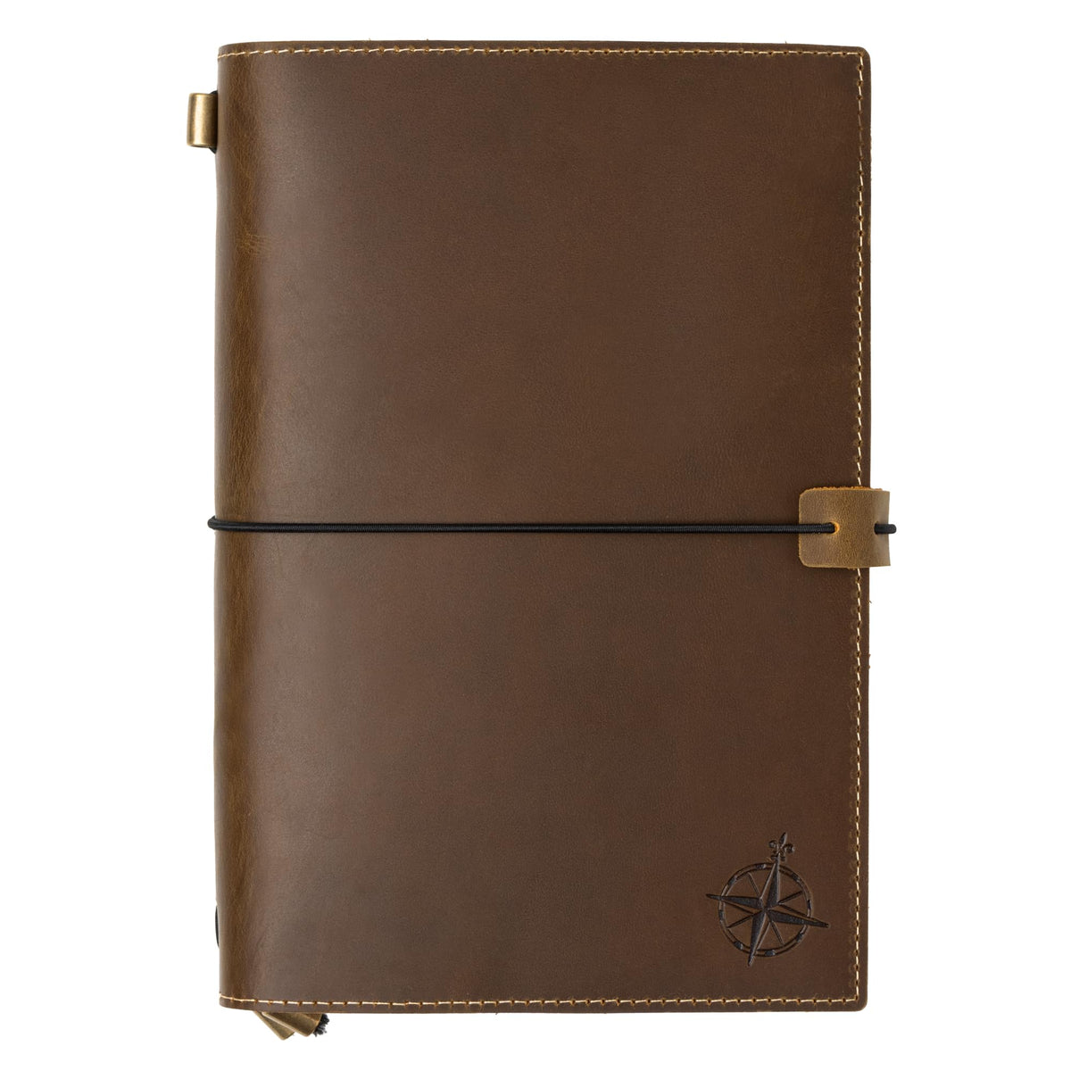 WANDERINGS A5 Size Travelers Notebook with Pockets - 6"x8.5" / 15cm x 22cm - Refillable Travelers Journal - Beautifully Handcrafted, Premium Leather Journal, includes 120 GSM Blank Inserts