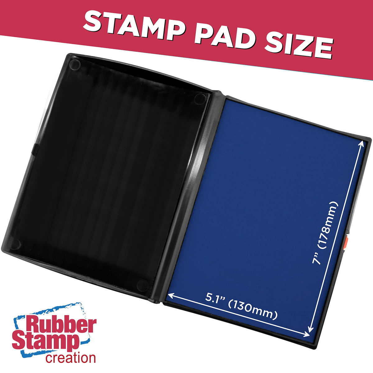 Large Premium Blue Ink Stamp Pad - 5" by 7" - Quality Felt Pad