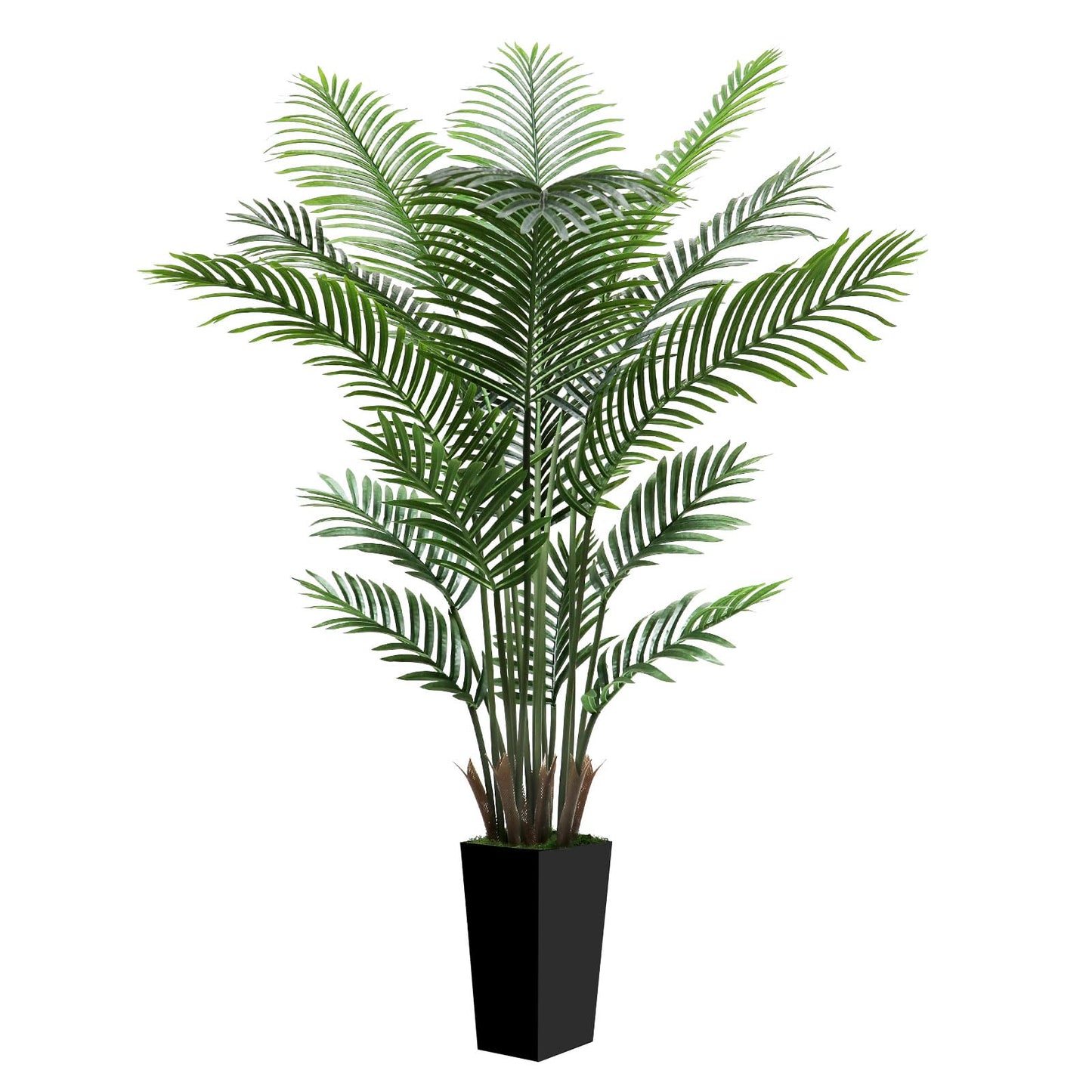 6FT Tall Fake Tree Artificial Palm Plant with Black Planter – Faux Indoor Plants Tree Decor for Home Office Living Room Corner