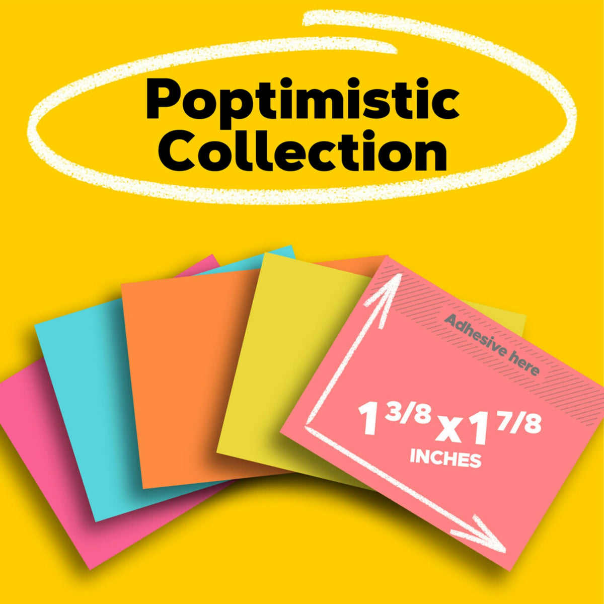 Post-it Mini Notes, 1 3/8 in. x 1 7/8 in., 24 Sticky Notes Pads, 100 Sheets per Pad, Poptimistic Collection, School Supplies and Oﬃce Products, The Original Post-it Note