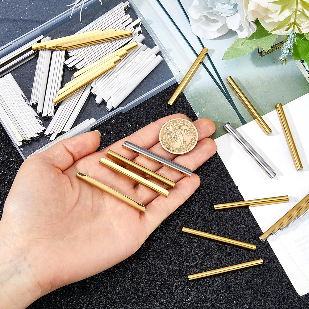 SUPERFINDINGS 30PCS Metal Book Corner Protector 430 Stainless Steel Notebook Edge Cover Scrapbooking Corner Protectors 50x5x4mm Golden Guard Edge Cover for Notebook Album Photo Frame, Slot: 4mm