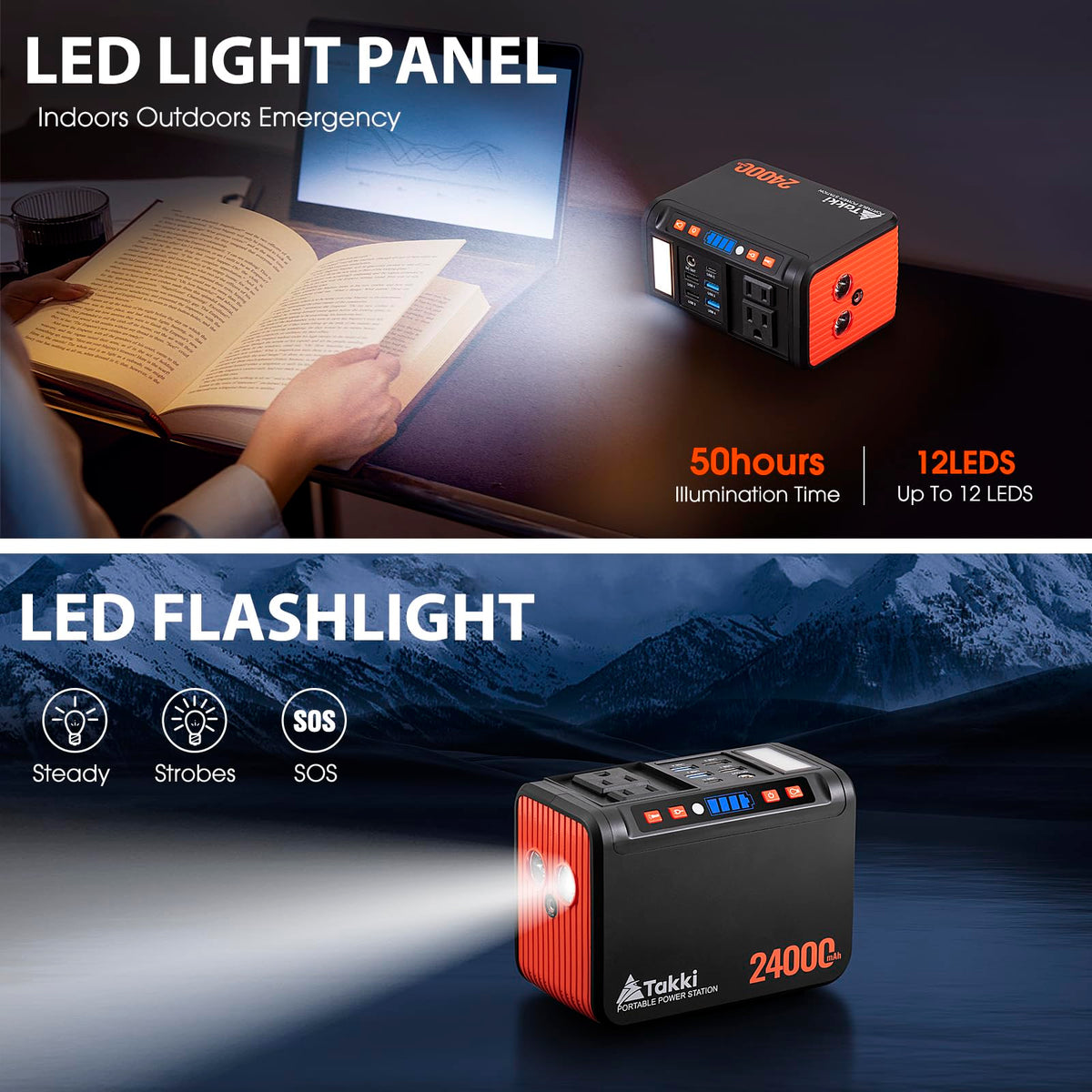 Takki 88.8Wh Portable Power Station Lithium Battery Small Generator Power Bank with 110V AC Outlet Battery Backup for Camping Home Use Emergency(Solar Panel Optional)