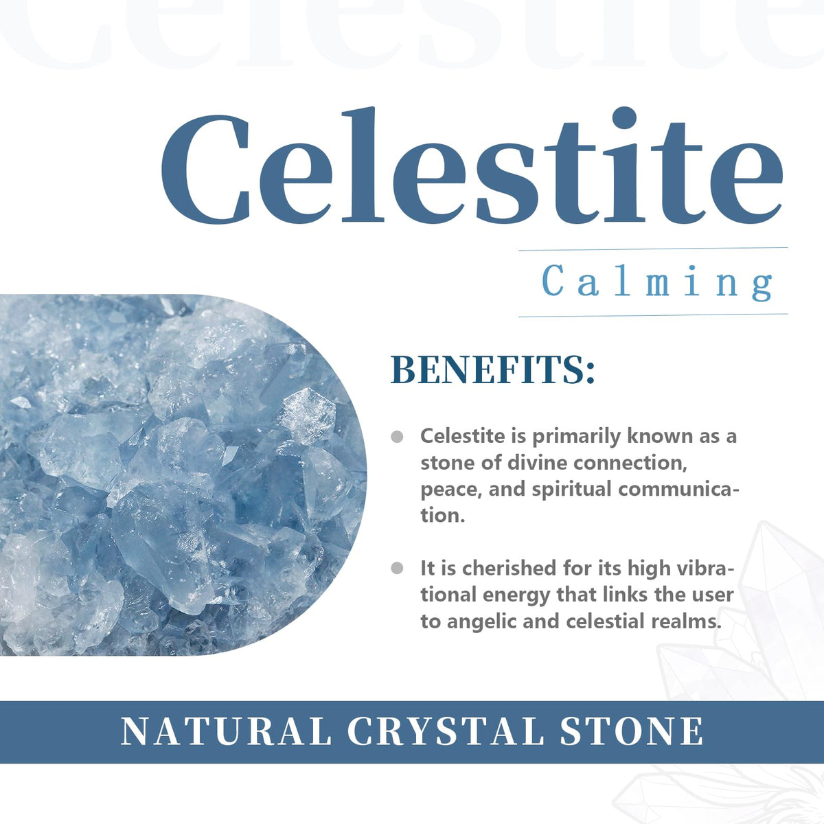 Rockcloud Natural Raw Blue Celestite Mineral Healing Crystal Cluster Geode Irregular Home Decoration Gemstone Specimen, 0.48-0.66 lb