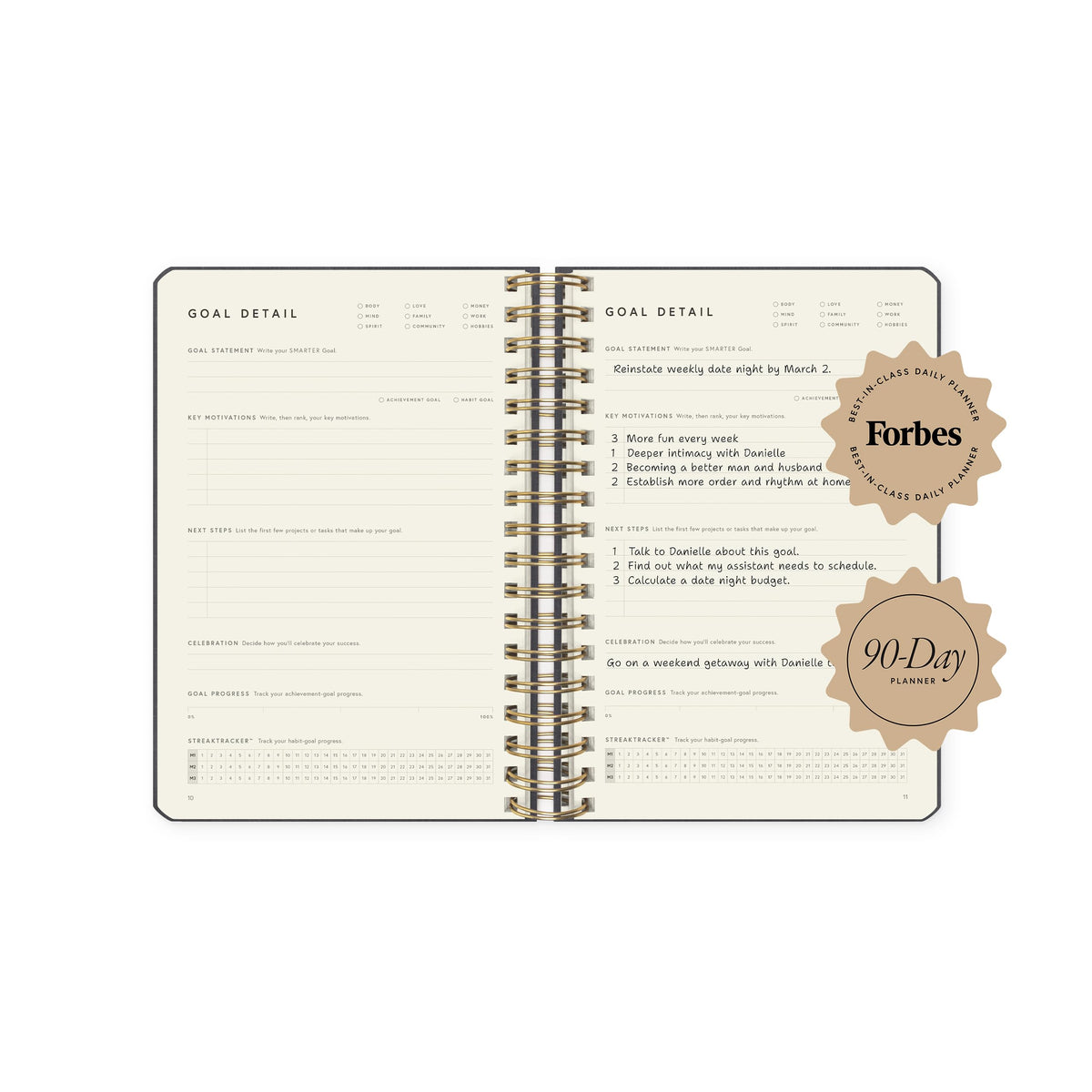 Full Focus Linen Coil Planner by Michael Hyatt - The #1 Daily Planner to Set Annual Goals, Increase Focus, Eliminate Overwhelm, and Achieve Your Biggest Goals - Hardcover (Latte)