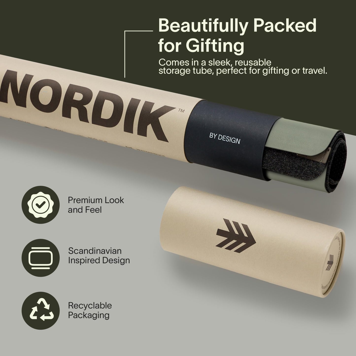 Nordik Felt and Leather Desk Mat - Willow Haze Sage - 35x17 Inch Felt and Vegan Leather Desk Blotter with Document Hideaway - Large Computer Mats for Desktop - Ideal Keyboard Mat for Office and Home