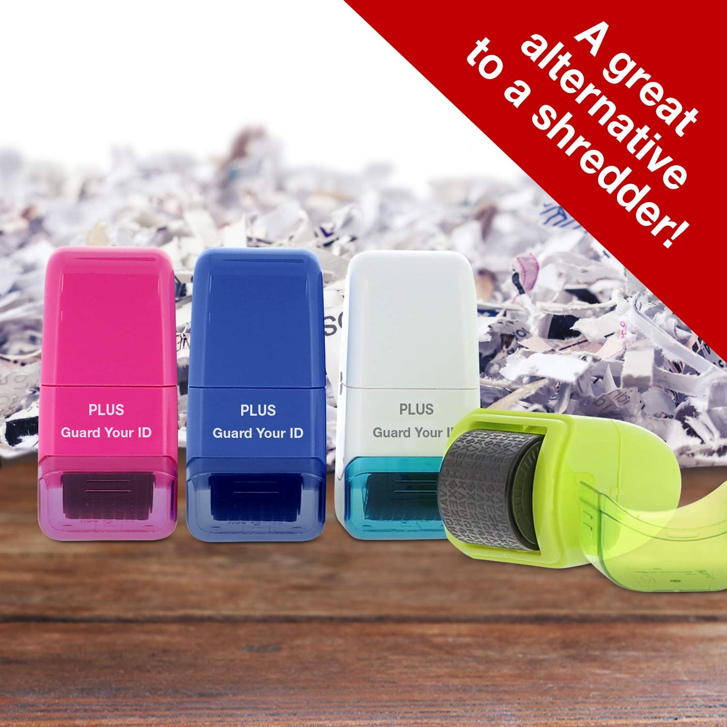Guard Your ID Identity Protection Stamp Roller, Deluxe Multi-Color 4-Pack