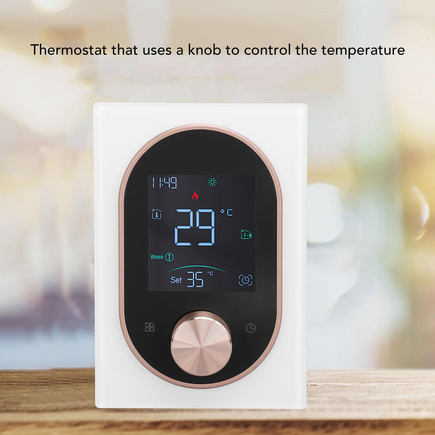 Smart Color Programmable Touchscreen Thermostat High Efficiency Remote Access with LCD Display, Energy Efficient Temperature Control for Home, Office & Shops, AC 95-240V Compatible