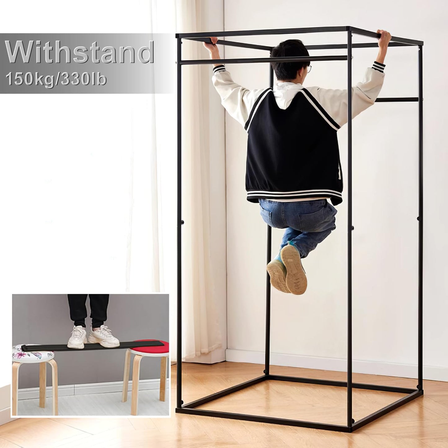 Madamera Clothing Store Fitting Room, Movable Square Changing Room, DIY Temporary Locker Room with Shading Curtain and Hook Up, Privacy Screen Partition for Office Outdoor Activity and The Mall