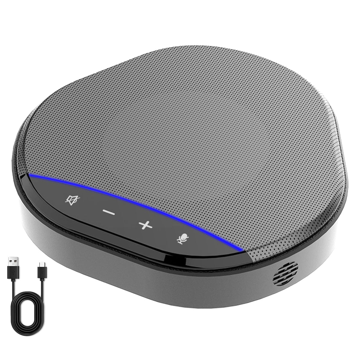 Conference Speaker and Microphone, 360° Enhanced Voice Pickup with 2 AI Mics, Echo & Noise Reduction, USB-C Plug & Play Speakerphone for Zoom Skype Teams Calls, for Home Office and Meeting Room