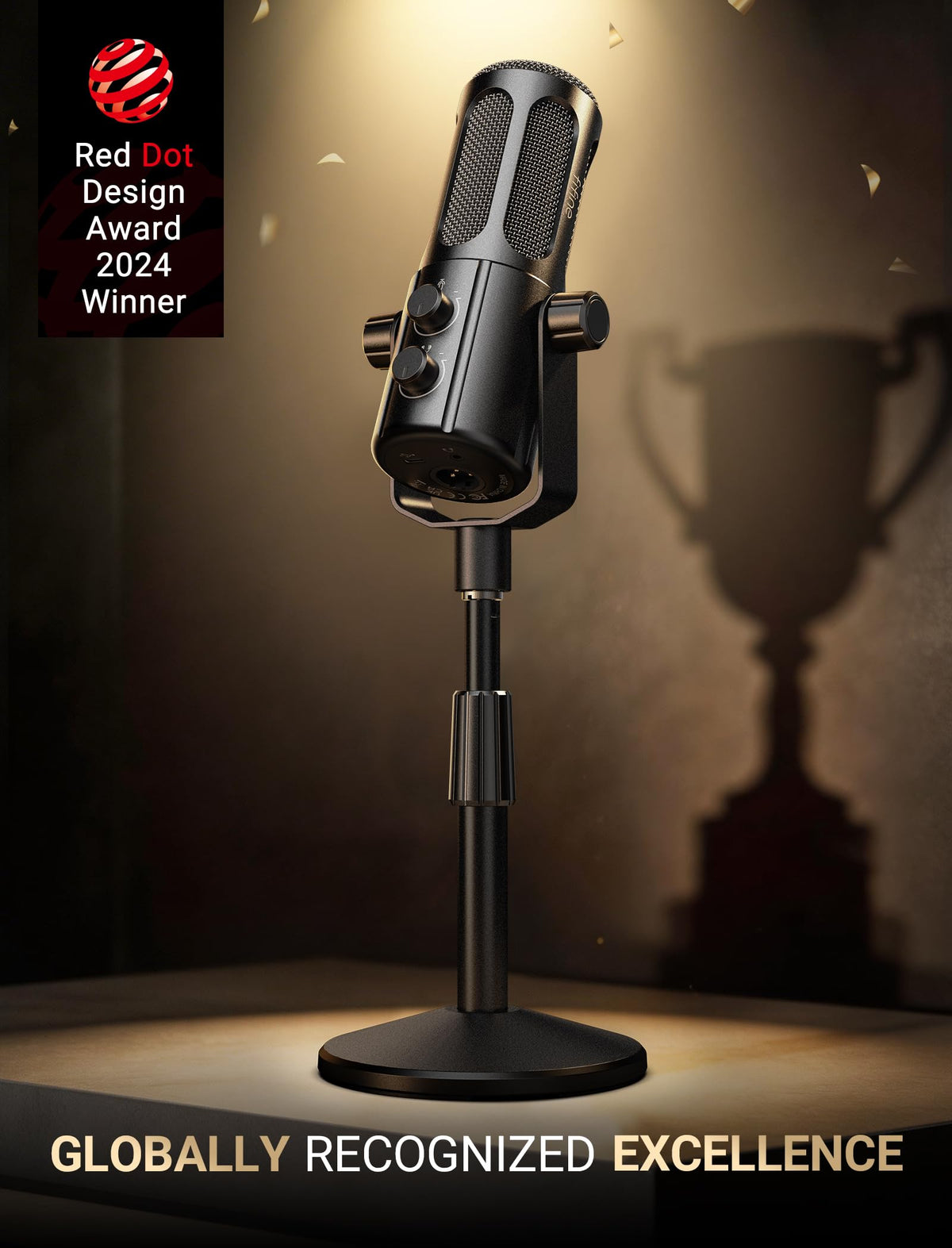 FIFINE AmpliTank TANK6S Vocal-Dynamic-Microphone, XLR-USB-Podcast-Microphone with Desktop Stand, Mute Button, Volume Knob, Studio Metal Built, Streaming-Mic for Content Creation, Music Recording