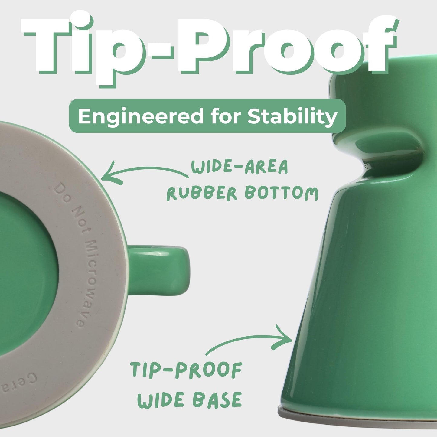 Wide Bottom Handmade Coffee Mug, Tip-Proof Ceramic Mug with Weighted Non-Slip Base, Stable Desk & Travel Mug for Office, RV & Boat, Retro Sci-Fi Design, Unique Appreciation Gift