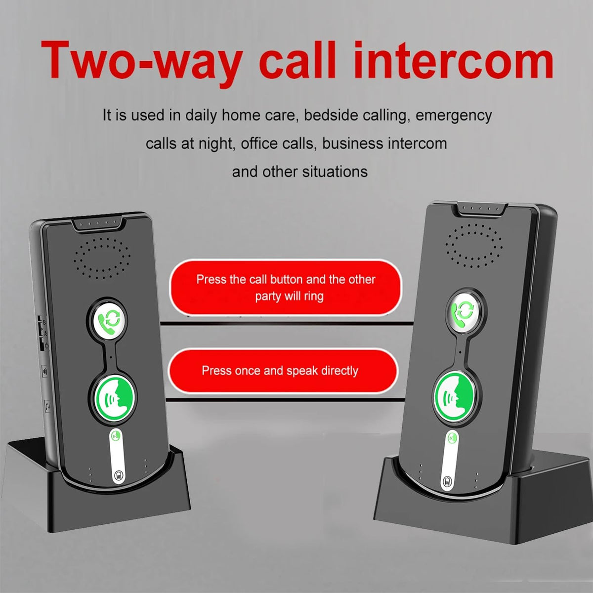 2 Way Wireless Intercom System for Home, 1/2 Mile, Full Duplex 2-Way Radio Hands Free, Rechargeable, 120H Standby,Volume Control - Room to Room, Elderly Care, Indoor Outdoor,Use for Business, Offices
