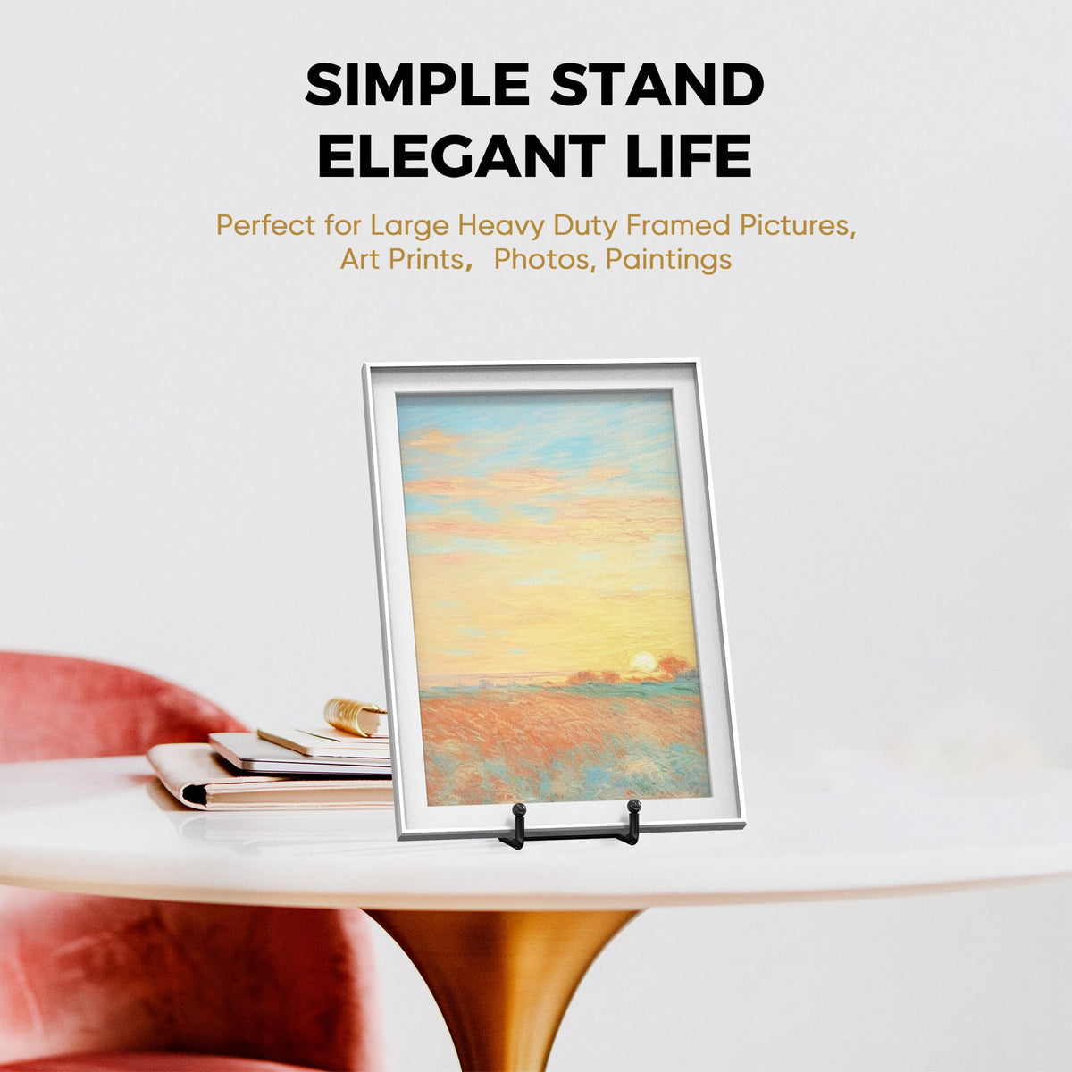 TR-LIFE 16 Inch Heavy Duty Plate Stand (4 Pack) - Metal Display Easel for Large Plates, Picture Frames, Signs, Posters, and Decorative Platters