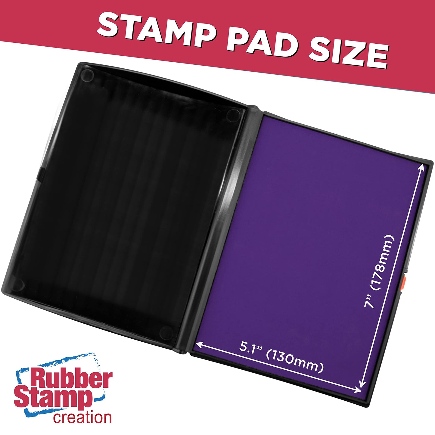 Large Premium Purple Ink Stamp Pad - 5" by 7" - Quality Felt Pad
