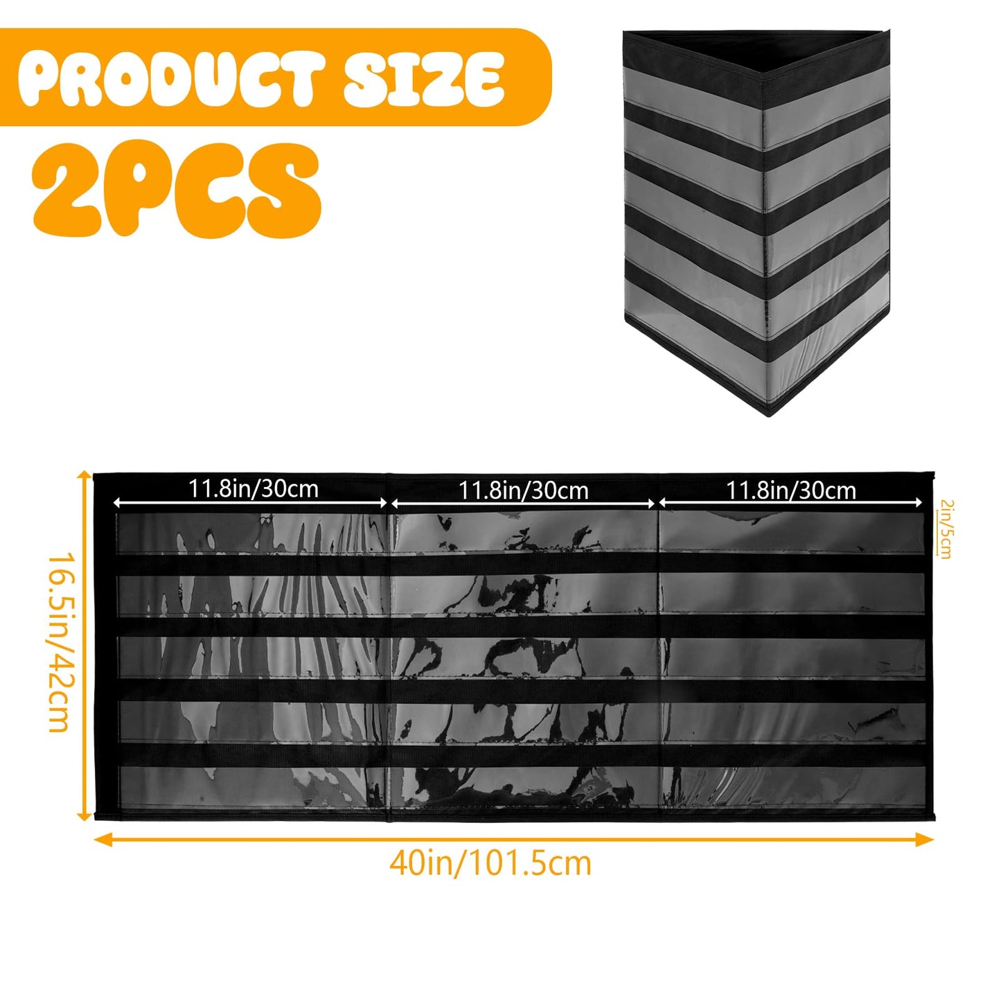 FUPMILPHRANX 2 Pcs 3 Sides 5 Layers Portable Stickers Display Stand for Vendors Big 4'' Stickers, Foldable Sticker Holder for Vendor Events & Small Business, No Assembly Required, Black, 16.5 x 40in