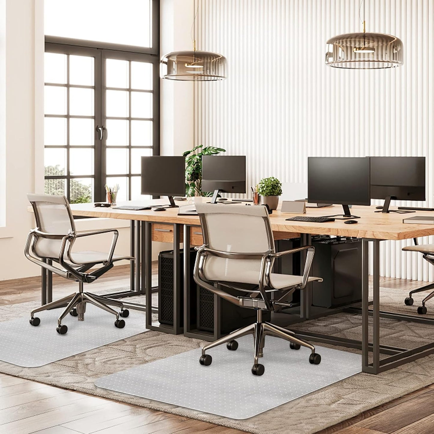 Office Chair Mat for Carpeted Floors, Desk Mats 48"X30" for Rolling Desk on Low Pile Carpets, Small Computer Gaming Plastic Floor Mats for Office Chair on Carpet, Easy Glide Without Curling