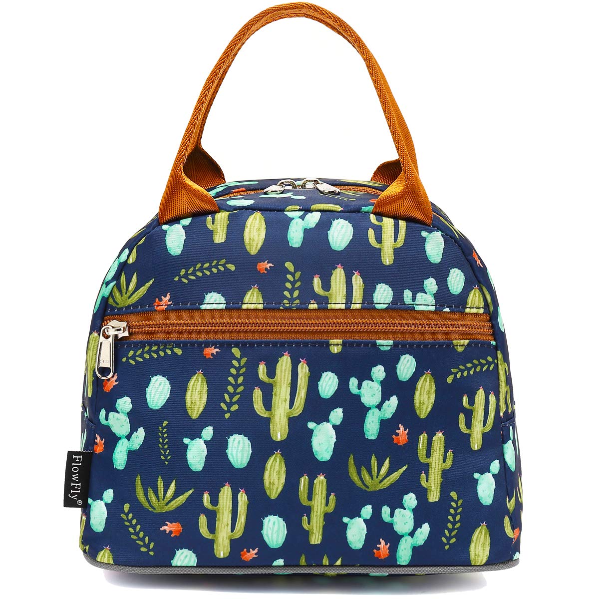 FlowFly Insulated Lunch Cooler Bag - Tote Bag Organizer for Women/Men, Cactus