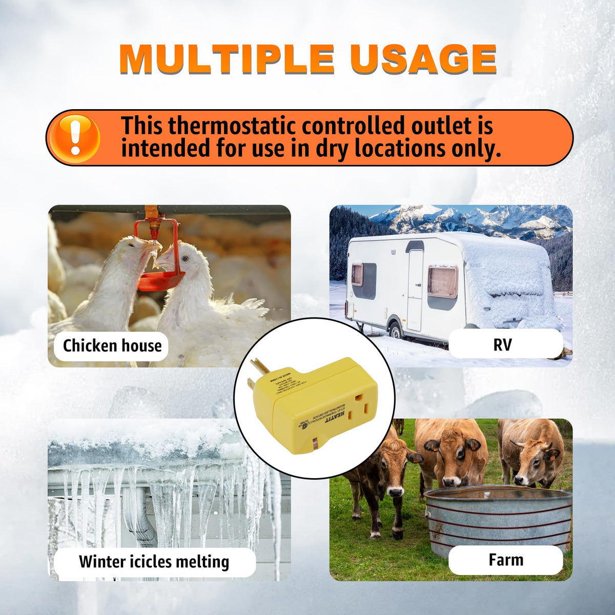 HEATIT ET-21 Freeze Thermostatically Controlled Outlet On at 38F /Off at 50F ET-21-1 1PCS
