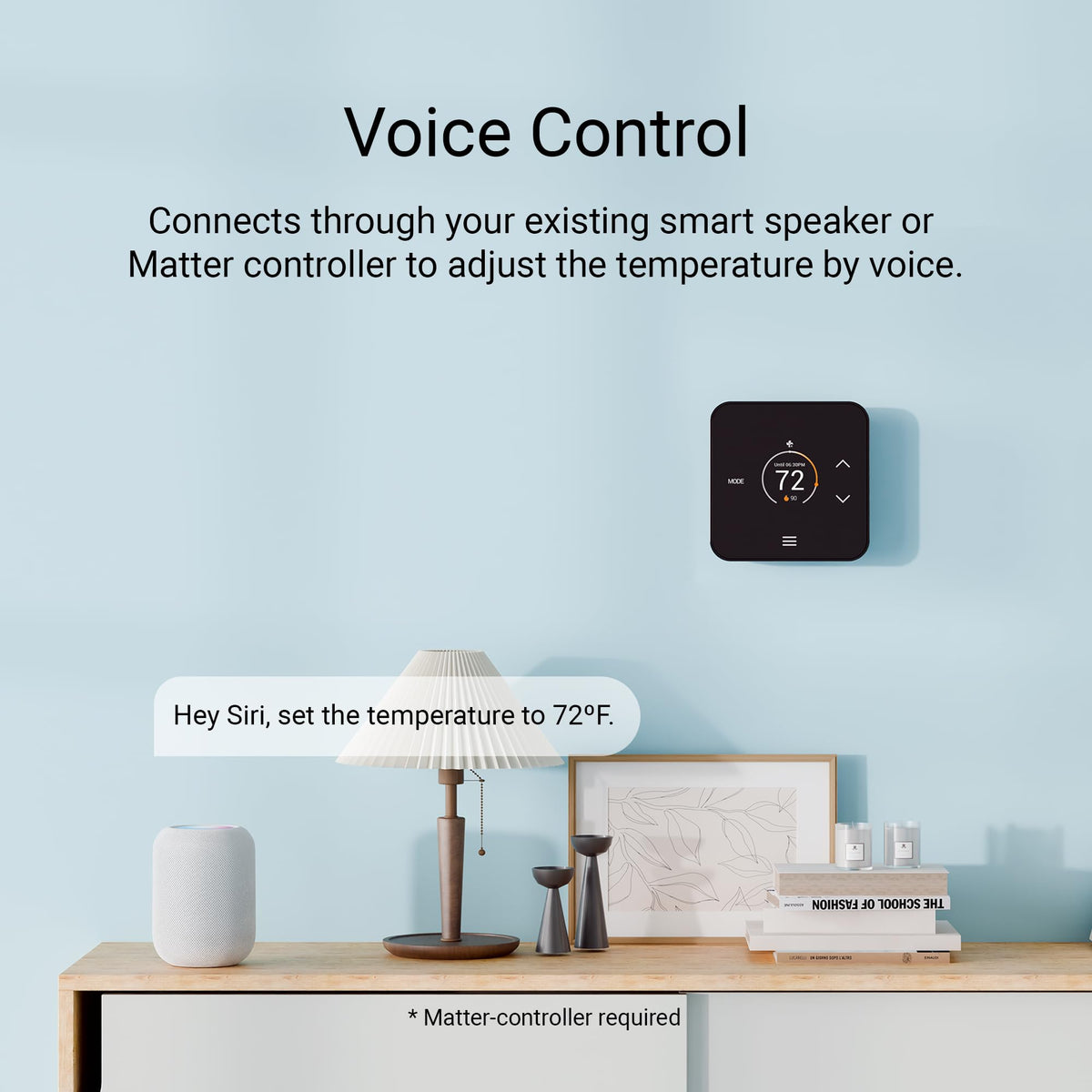 Lux TQ1 Smart Thermostat for Home, Programmable WiFi with Matter Protocol for Temperature Control, C-Wire or Power Bridge Required - Works with Apple Home and Google Home - termostato inteligente wifi