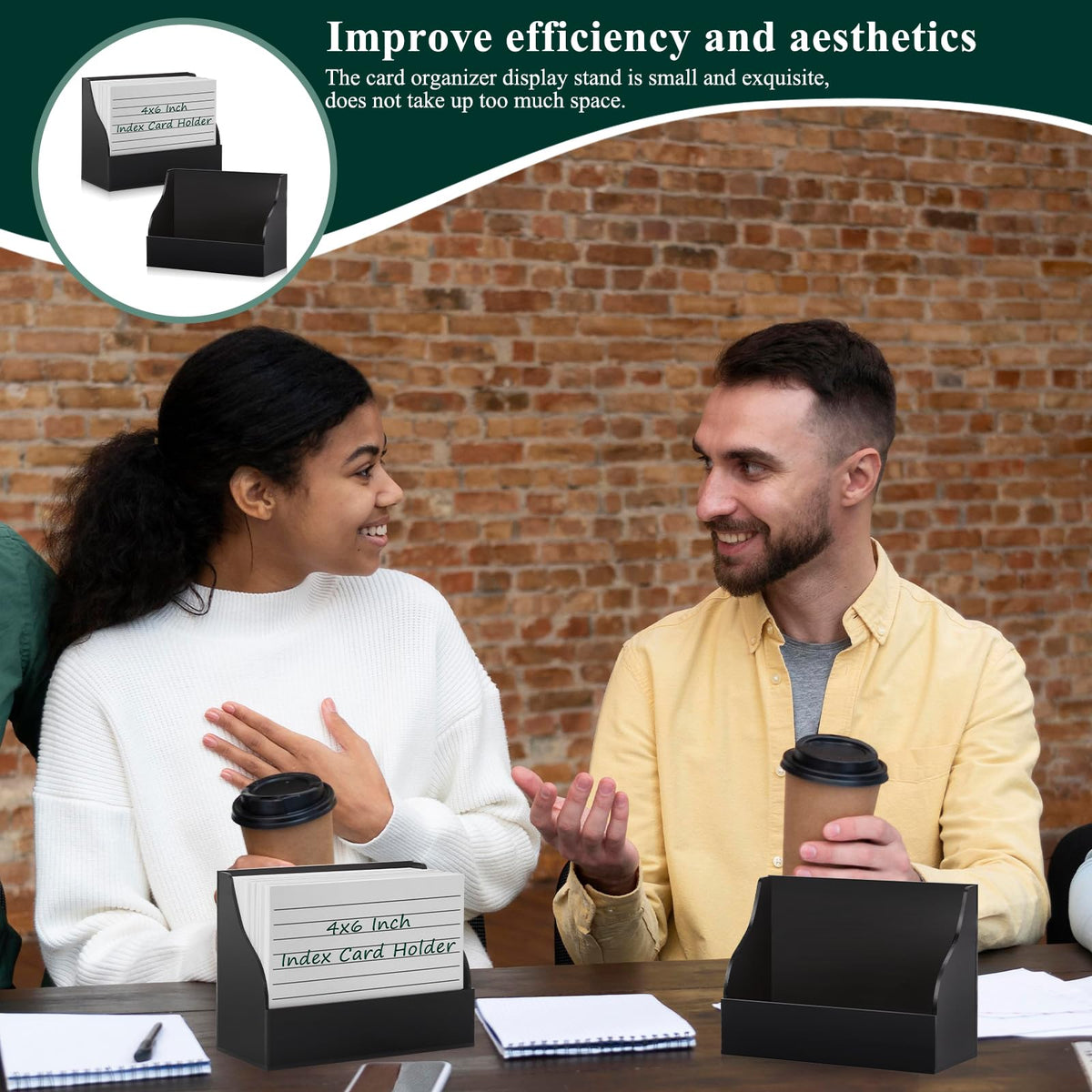 SHIQIKEJIPTY 2PCS Acrylic Index Card Holder 4x6 Black Note Card Organizer Box Card Display Stand Business Card Organizer Box Postcard Display Rack for Desk Office Classroom 4.7*2.3*6.3 Inch(No Card)