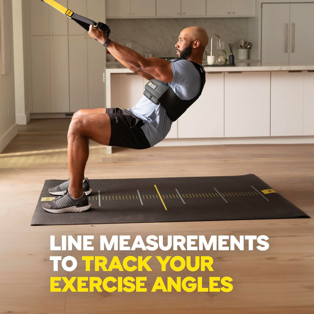 TRX Suspension Training Mat - Non-Slip Gym Mat, Black, 72" x 24"