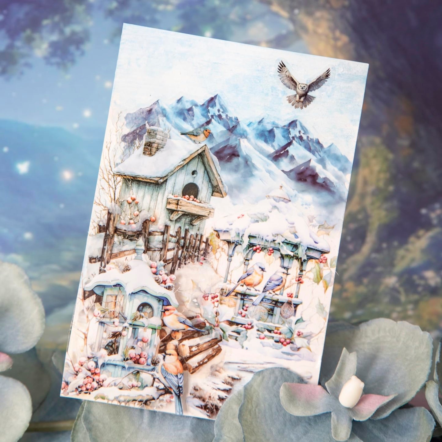 Miyouluna 60PCS Birdhouse PET Stickers, Nature Bird Nest Scrapbook Stickers for Journaling, DIY Crafts and Planner Decoration, Transparent Waterproof Junk Journal Supplies