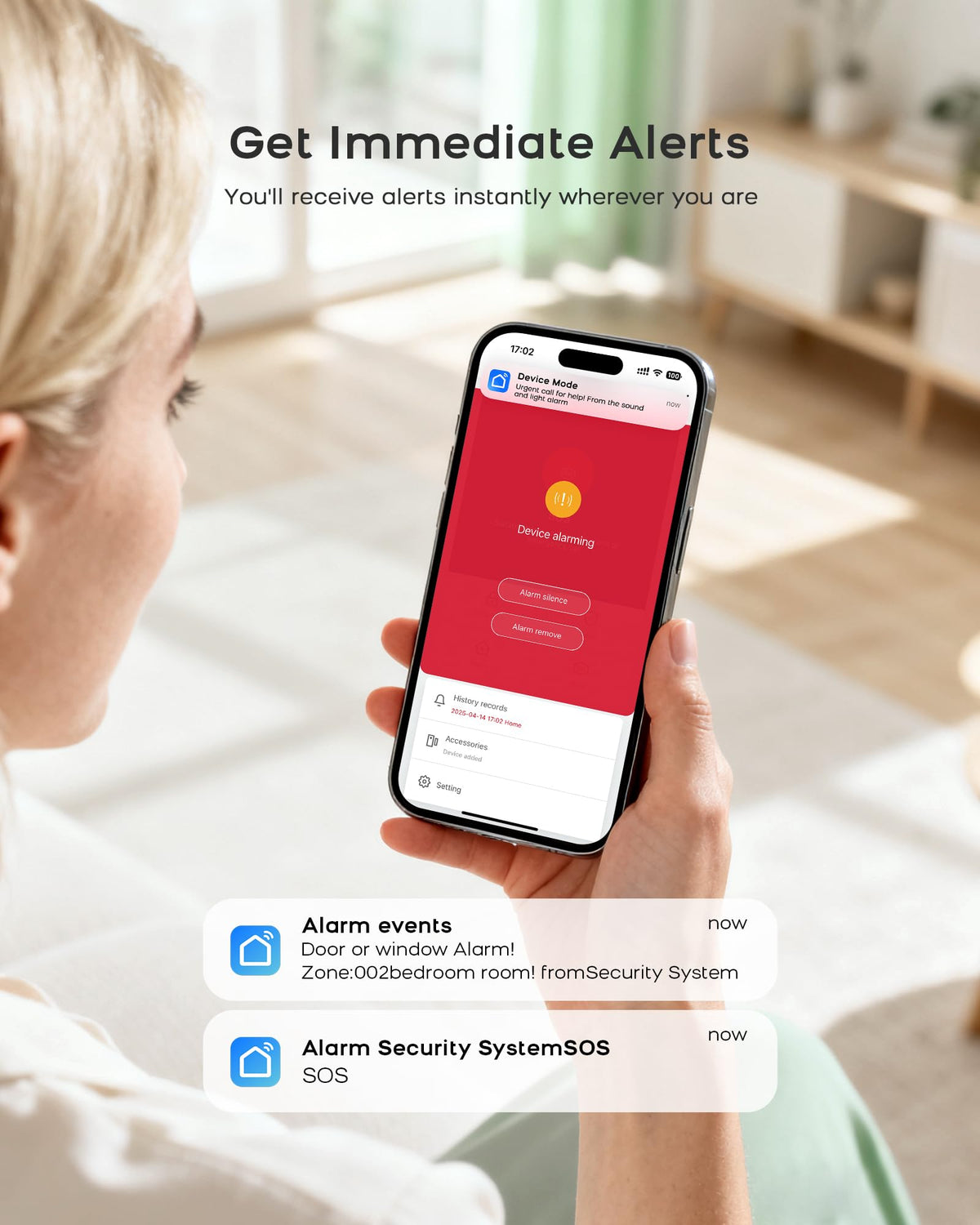 Clouree Alarm System for Home Security, Wireless Alarm System 20 Piece Kit with Phone APP Alert Alarm Siren Door Window Sensor Motion Sensor Compatible with Alexa No Contract Ideal for Home, Apartment