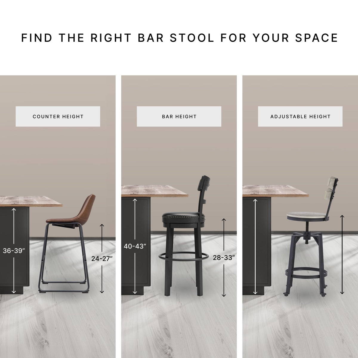 Signature Design by Ashley Gesthaven Counter Height Barstool, Set of 2, Adjustable Levelers, Solid Wood Frame, Natural/Brown
