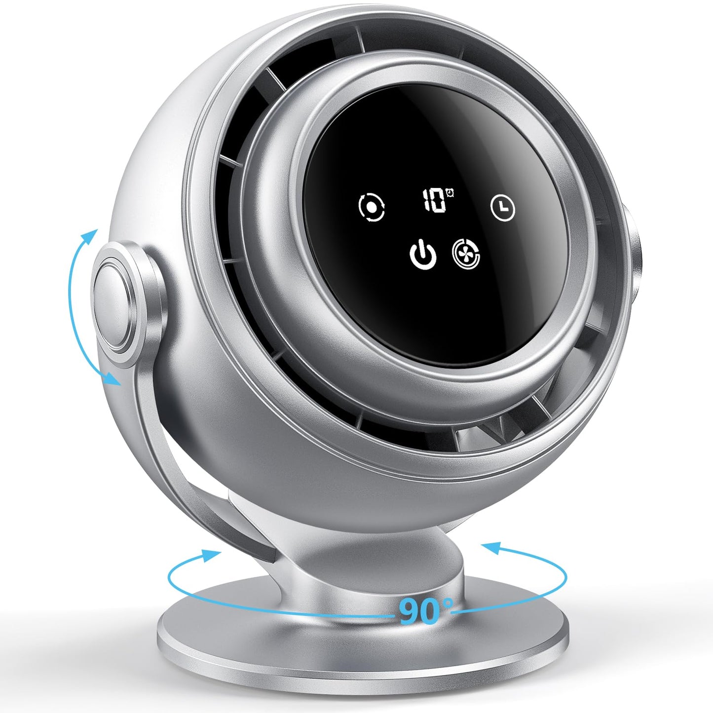 AGEYOU Desk Fan for Office, 90°Oscillating Fan with 6000mAh Rechargeable, 10 Speeds 4H Timer 270°Tilt Adjustment, 28dB Ultra-Quiet Portable Personal Table Fans, Gifts for Christmas Women Men Home