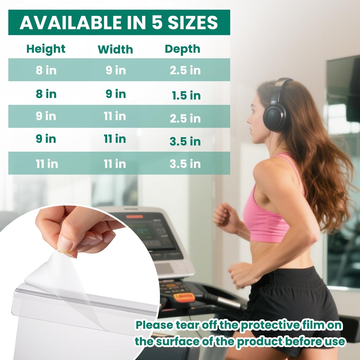 Jetec Treadmill Book Holder, Clear Acrylic Reading Rack for Treadmill Tablet Rack Universal Holder Tablet Magazines Books for Gym Exercising(9 x 8 x 1.5 Inches)