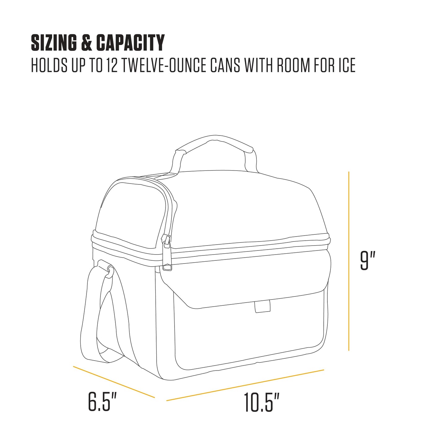 Carhartt 12 Can Two Compartment Lunch Box | Durable, Fully-Insulated Lunch Bag for Women & Men, Large Lunchbox (Black)