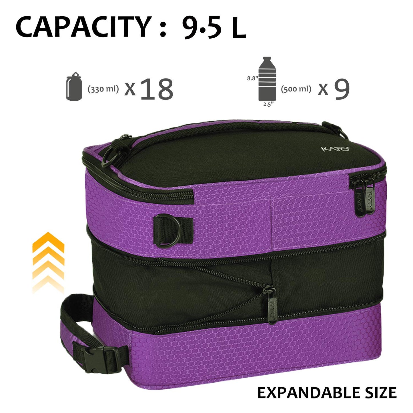 Tirrinia Expandable Insulated Lunch Bag for Men Women – Leakproof Reusable Cooler LunchBox for Kids & Adults with Shoulder Strap, Perfect for Work, School, Office, Travel,Purple