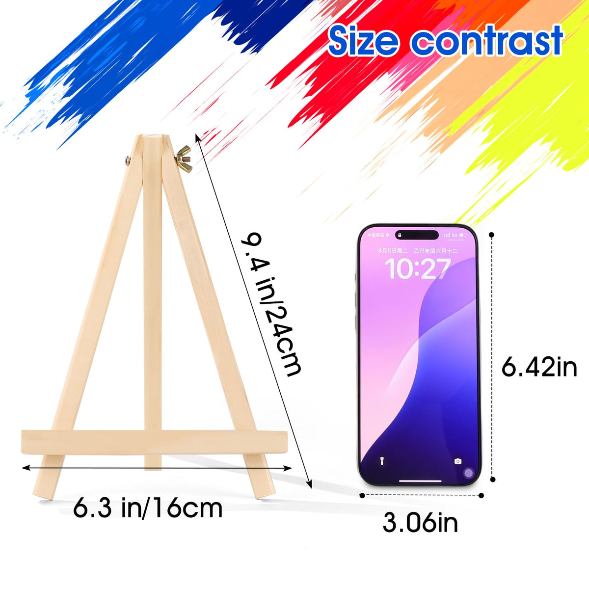 12 Pack 9 Inch Wood Easels, Easel Stand for Painting Canvases, Art, and Crafts, Tripod, Painting Party Easel, Kids Student Tabletop Easels for Painting, Portable Canvas Photo Picture Sign Holder