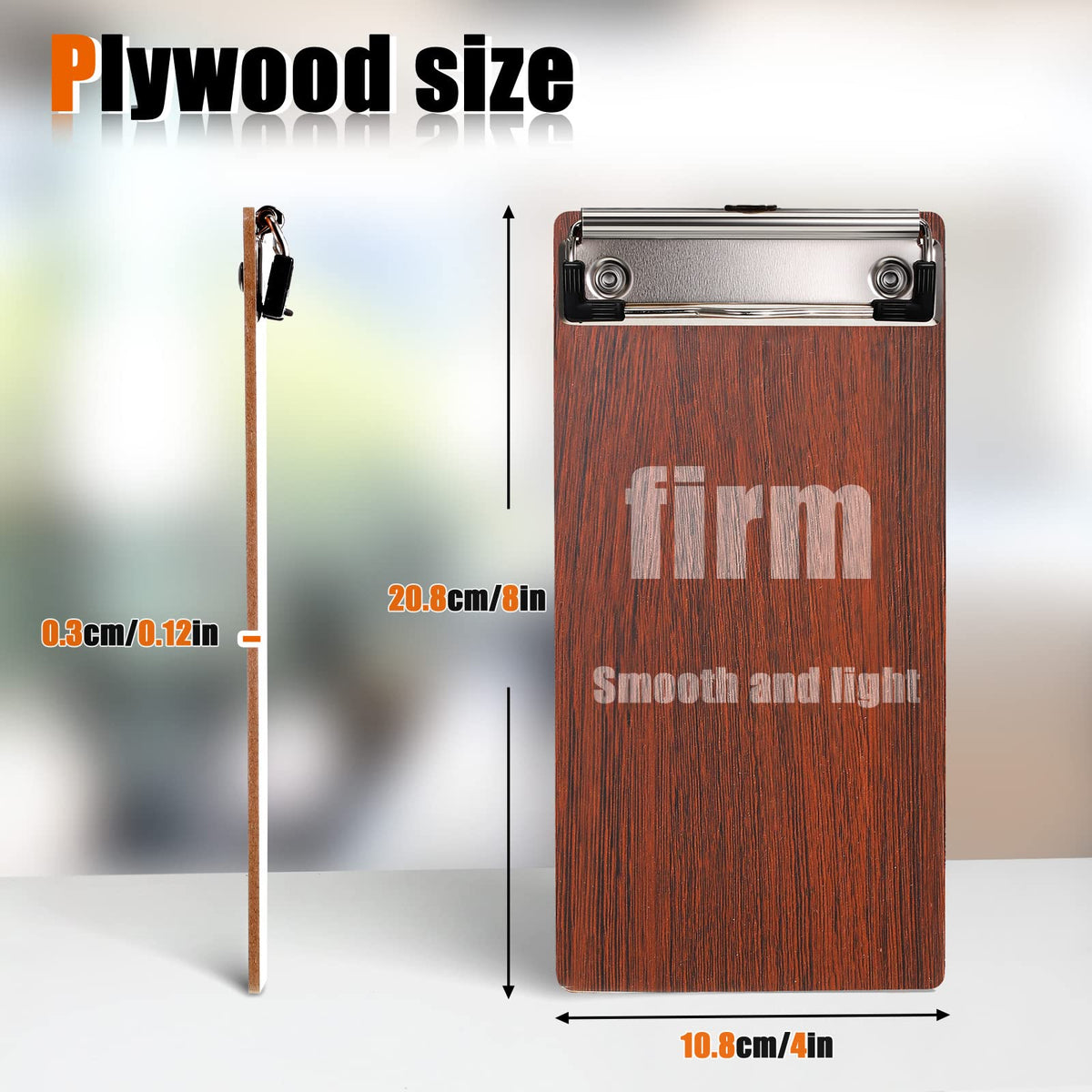 Harloon 50 Pcs Mini Wood Clipboard Check Presenters Bulk Small Wooden Clip Half Page Clipboard Check Presenter for Restaurants Waitress Guest Receipt Menu Holder, 8 x 4'' (Coffee)