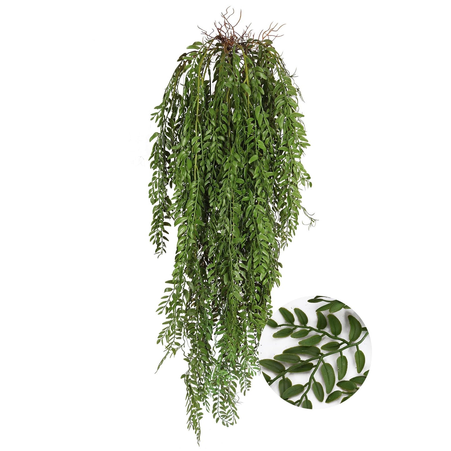RECUTMS 2 Pcs 3.7Ft Hanging Fake Plants Faux Ferns Ivy Willow Vine Leaves Wall Greenery Artificial Vine Plastic for Spring Home Garden Wedding Party Indoor Outdoor Easter Decorations(Green)