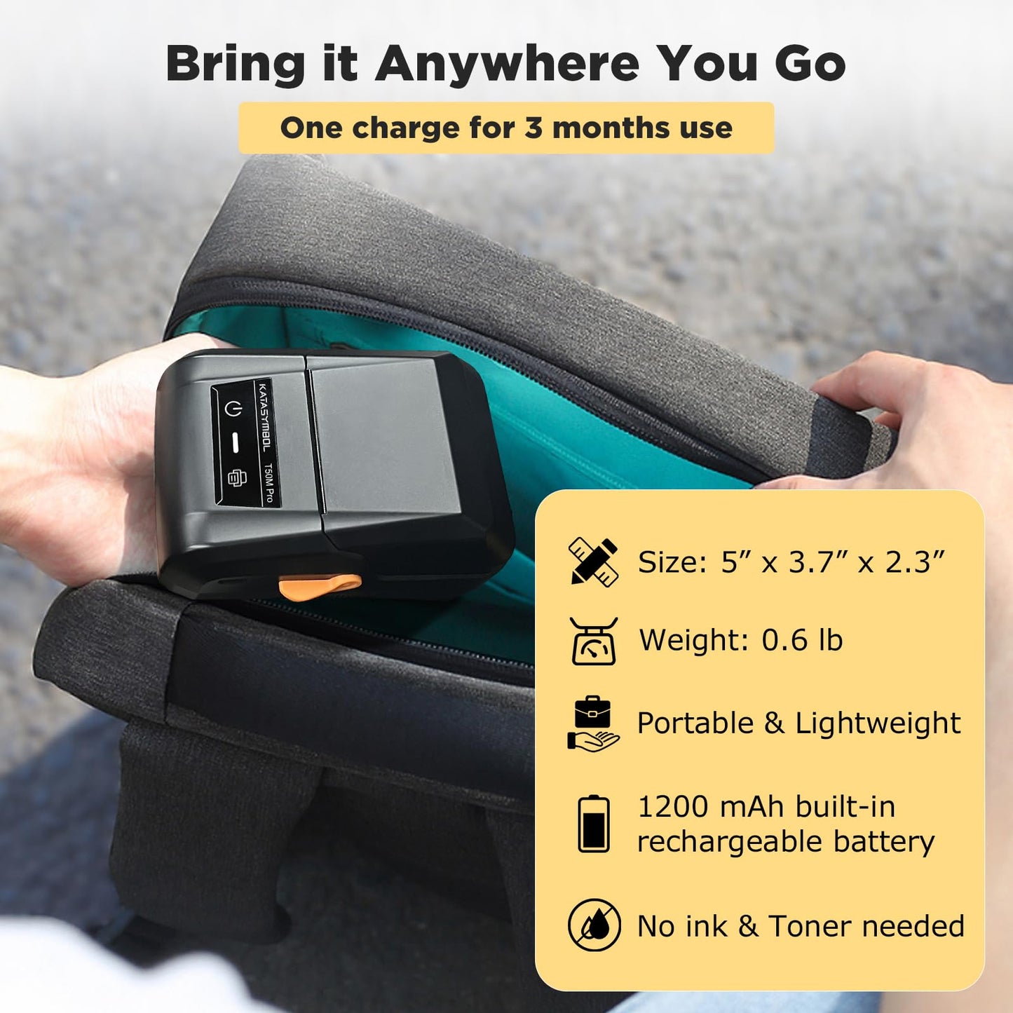 SUPVAN T50M Pro Bluetooth Label Maker Machine with Tape, Wide Waterproof Label, Versatile App with 30+ Fonts and 660+ Icons, Inkless Labeler for Home, Kitchen, School, Office Organization, Black