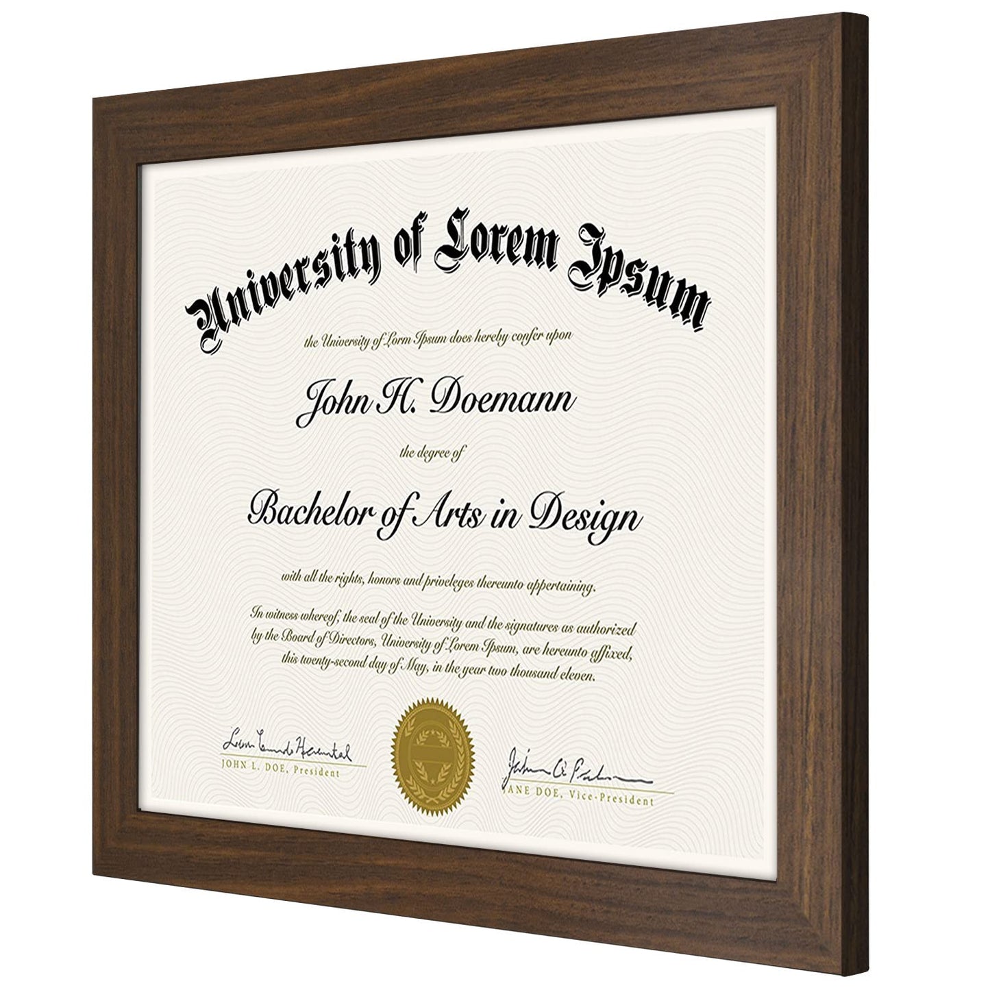 Americanflat 8.5x11 Diploma Frame with Shatter-Resistant Glass - Document Frames with Engineered Wood - Legacy Collection - Certificate Frame for Tabletop and Wall Display - Walnut
