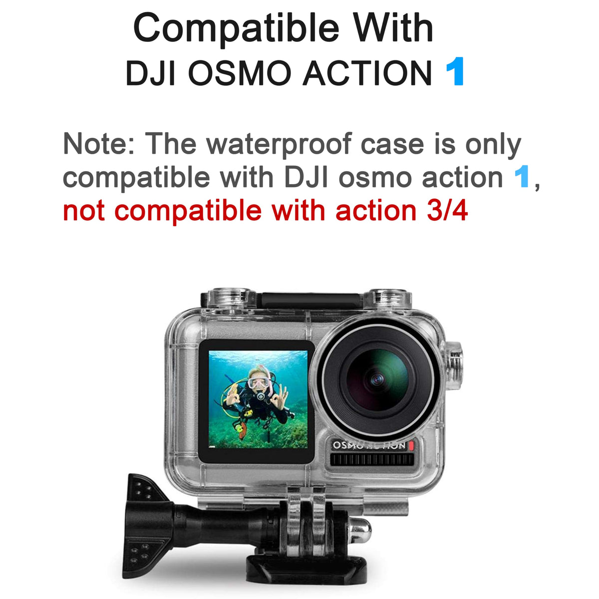 FitStill 45M/147FT Waterproof Case Only Compatible with DJI Osmo Action ONE Camera,(NOT fit Action 2/3/4/5Pro),Underwater Diving Shell Protective Housing Accessories Kit