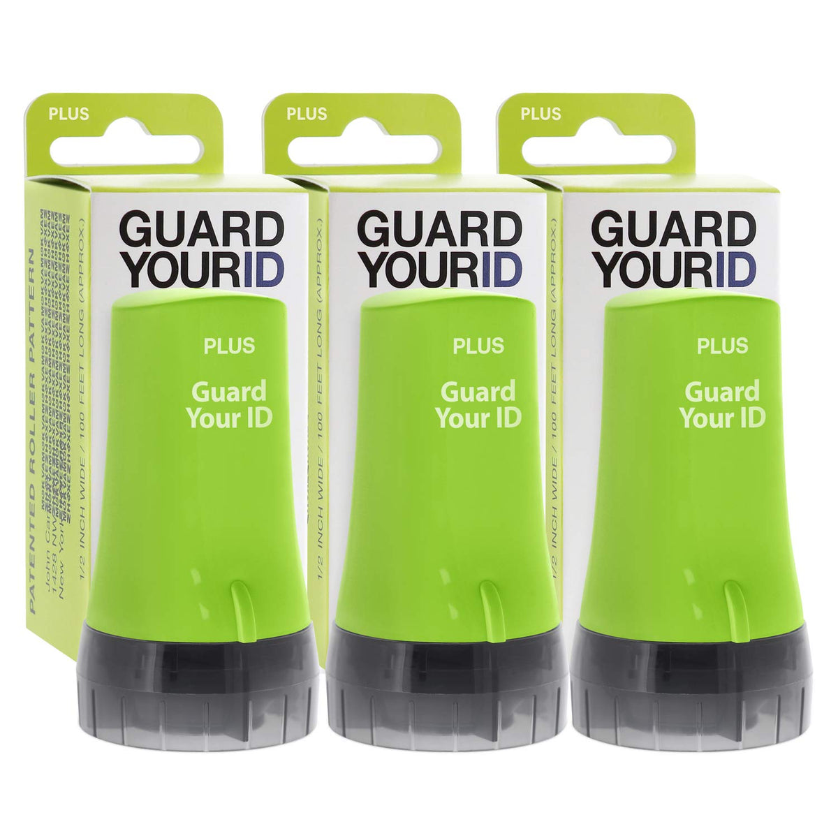 Guard Your ID Security Roller Set for Identity Theft Protection Advanced 2.0 Stamping and Redacting (Regular 3-Pack, Green)