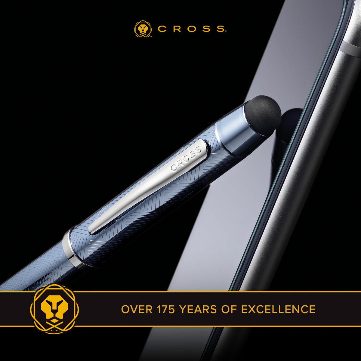 Cross Tech3+ Refillable Multi-Function Ballpoint Pen with Stylus, Medium Ballpen and Pencil, Includes Premium Gift Box - Brushed Black