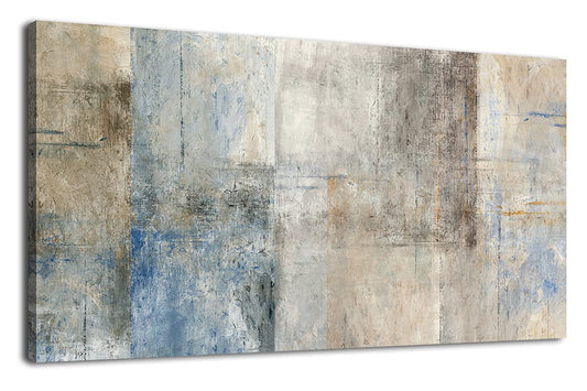 yearainn Large Abstract Canvas Wall Art for Living Room Wall Decor Brown Abstract Canvas Prints Artwork Blue Abstract Canvas Pictures for Bedroom Home Office Wall Decorations Ready to Hang 20" X 40"