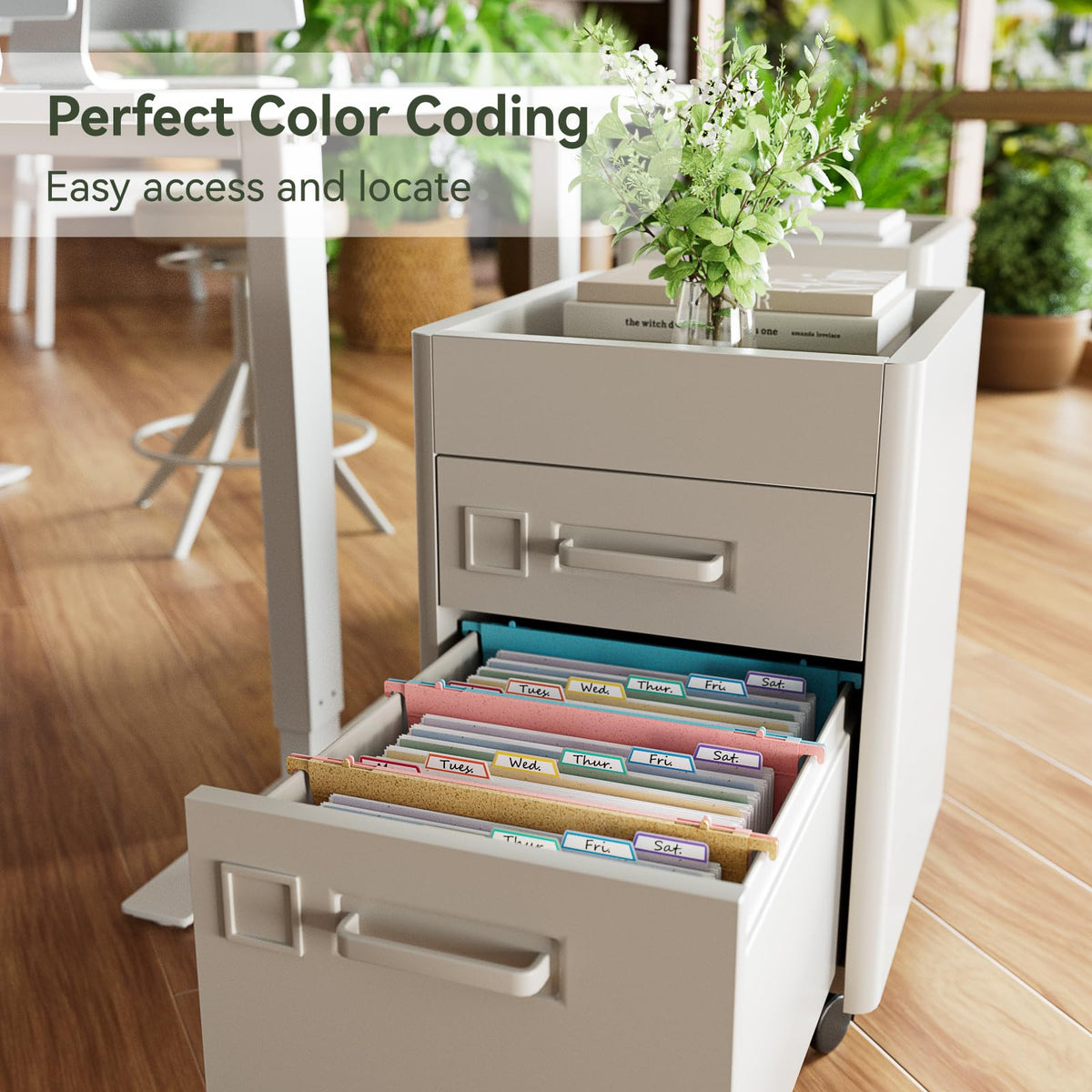 EcoStash Wheat Straw Expanding Hanging File Folders,7-Pocket Accordion Organizer with 1.2" Expansion, Large-Capacity Letter Size for Filing Cabinet, 100% BPA Free, 3-Pack