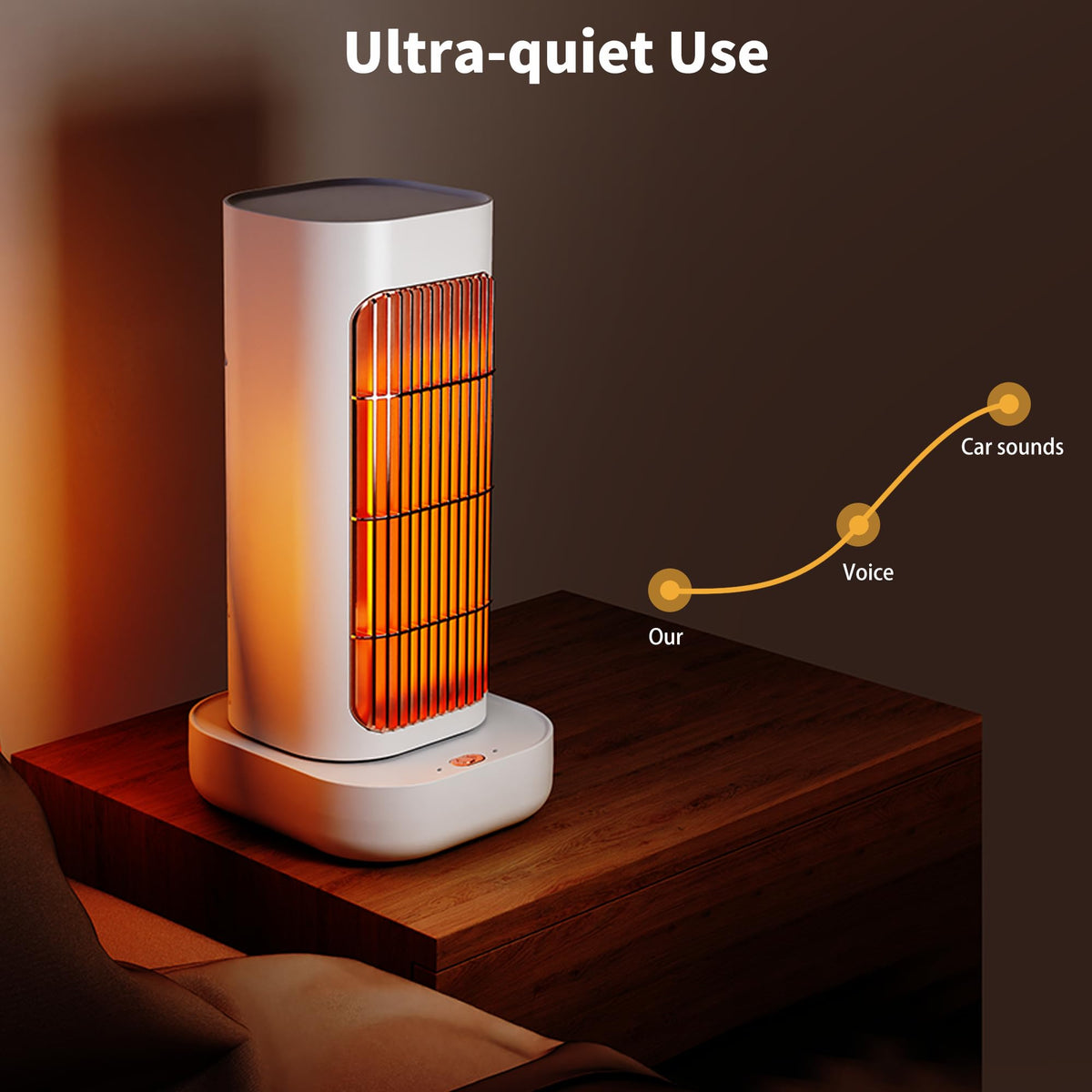 Space Heater, Small Electric Space Heaters with 90° Oscillation, Portable Space Heaters for Indoor Use, Overheat & Tip Over Protection Room Heater for Bedroom, Living room, Offices, Garage, White