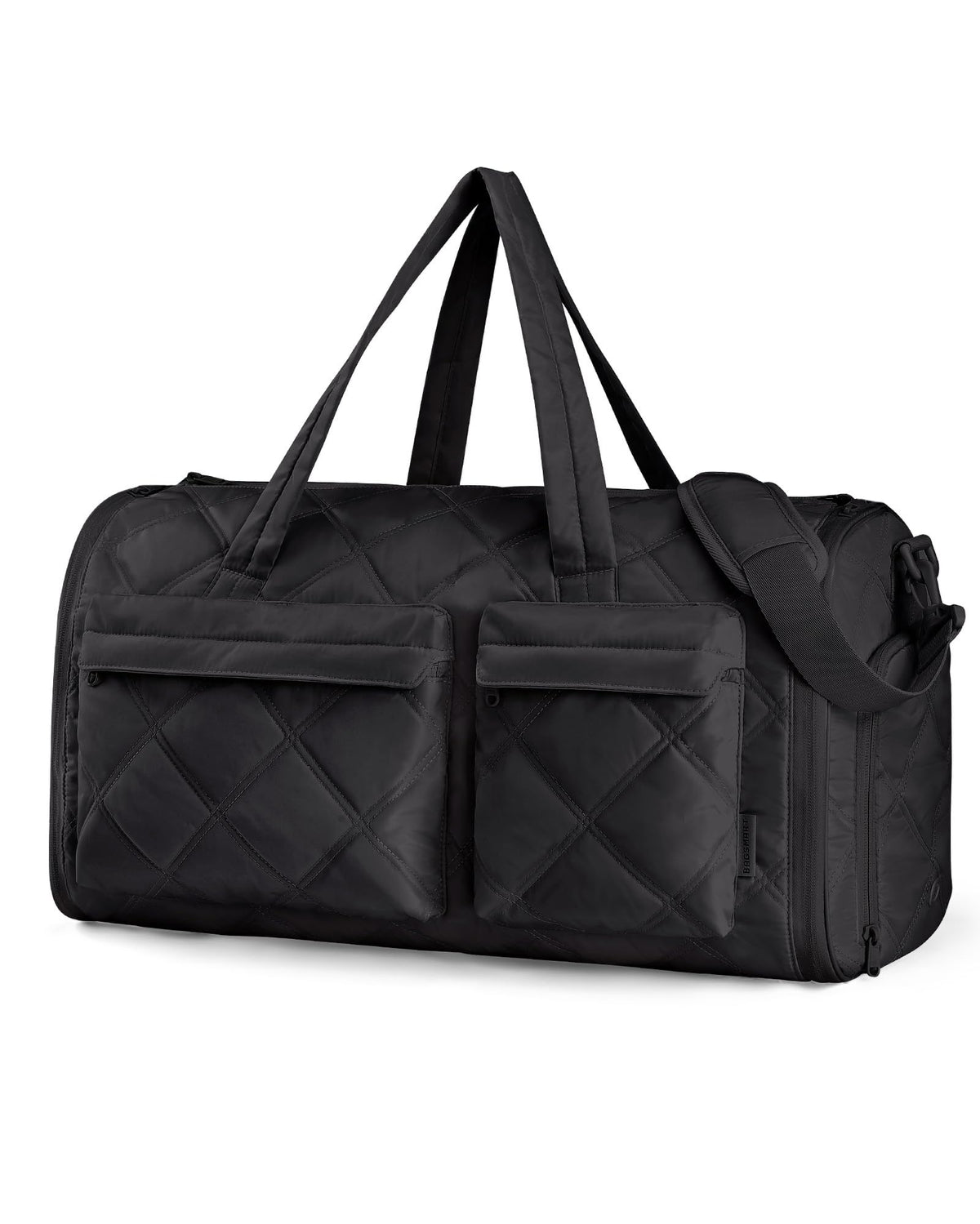 BAGSMART Garment Duffel Bag, Convertible 2-in-1 Puffy Water-Resistant Carry-On with Shoe Compartment (A-Black)